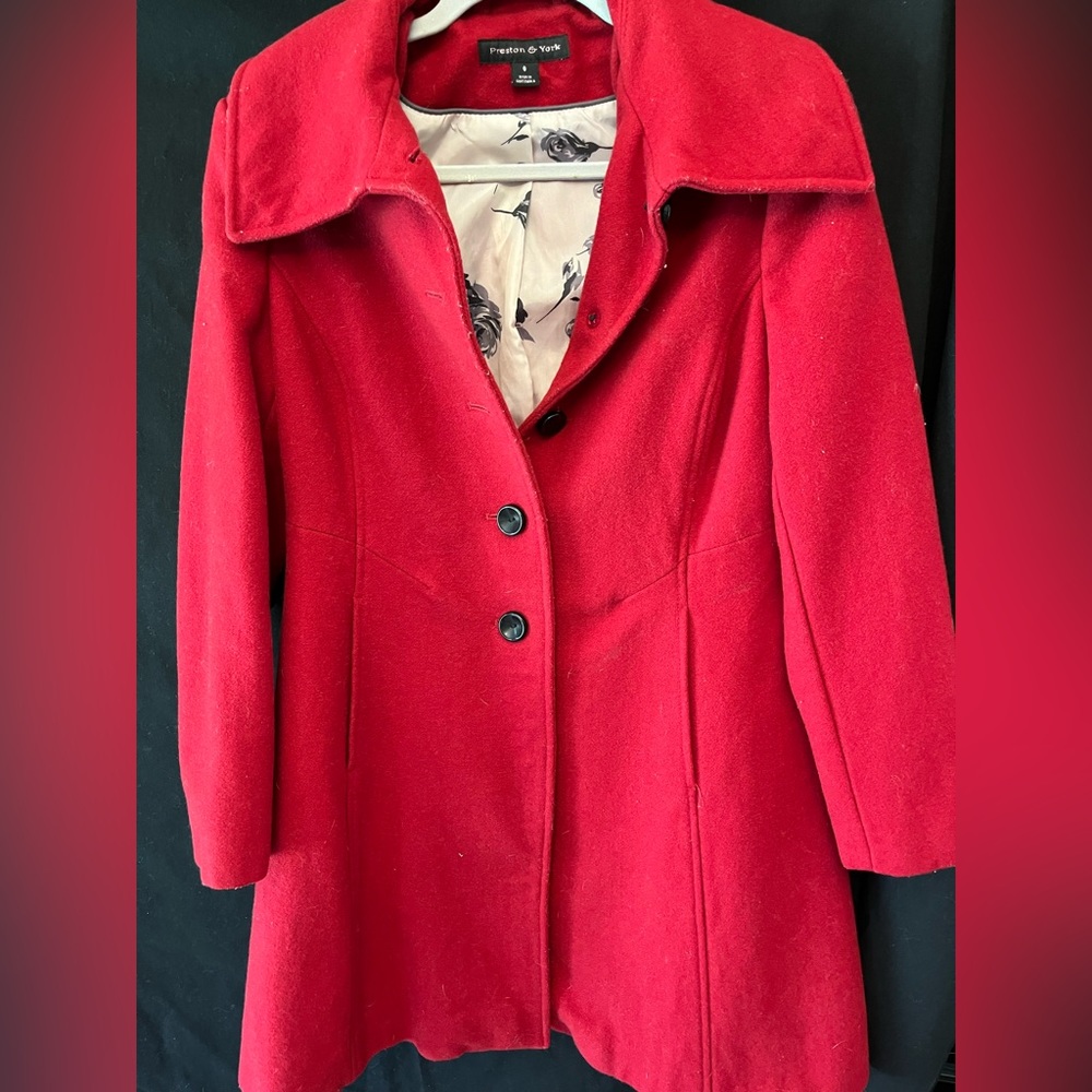 Preston & York Red Pea Coat